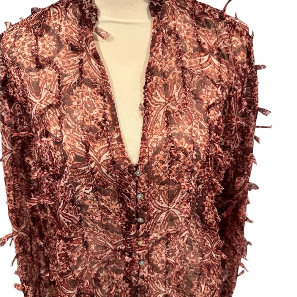 Zara Red Paisley Blouse- NWT